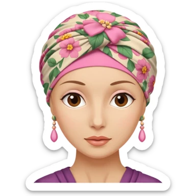 Mujer con turbante oncologico  sticker