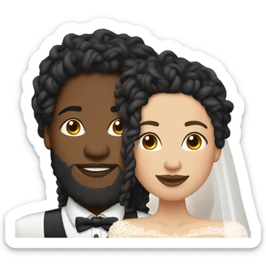Plus size couple with locs wedding pale sticker