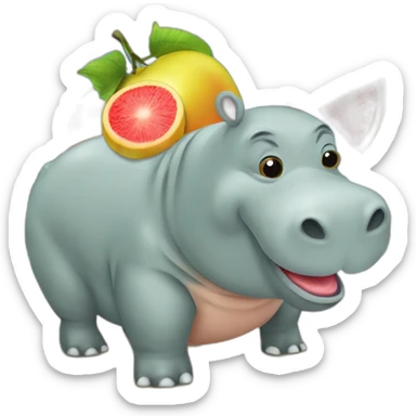 un hippopotame qui mange une pasteque sticker