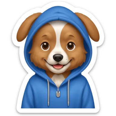 Realistic dog wearing hoodie sticker