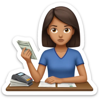 pago de cuentas, mujer sticker