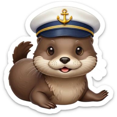 Otter wearing sailor hat sticker