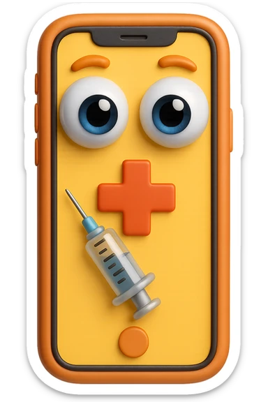 emoji 3d stile iphone di schermo medico con occhi 3d sticker