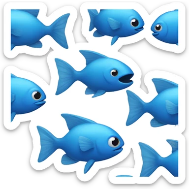 blue fish sticker