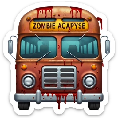 Zombie apocalypse bus..... in the style of your bleeding skull art sticker
