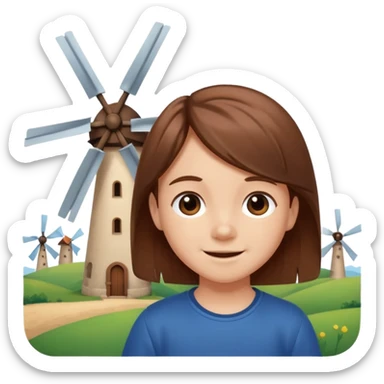 small Kid with Windmills sticker