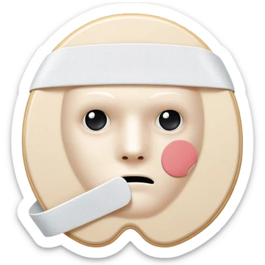 Sad and Injured Ping pong pad with bandages sticker