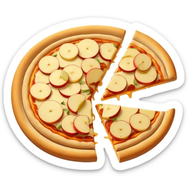 Cheese 🧀 pizza 🍕 salie with  cutting Apple pieces sticker
