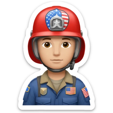 generate white american soldier with small usa flag on shoulder sticker