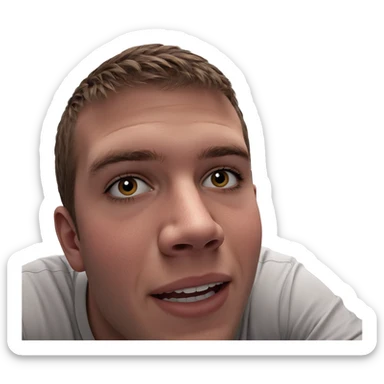 realistic portrait of young male sticker