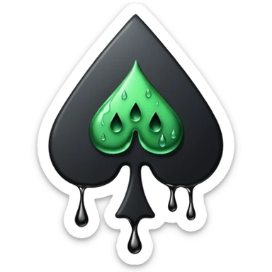 Ace of spades black slimey drip effect sticker