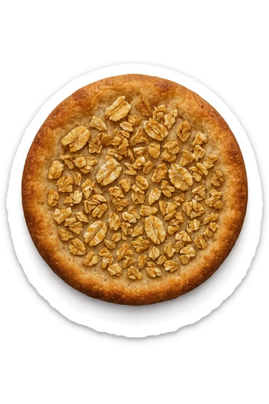 crusta di frumento a cereali spezzettati vista dall'alto, iperrealistiche 4k sticker