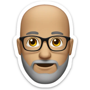 bald glasses bearded man sticker