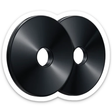 two black computer disk sticker