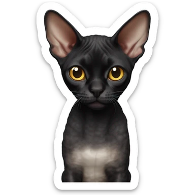 Black Devon Rex sticker