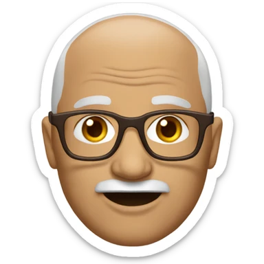 brown older man glasses bald  sticker