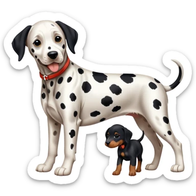 1 Dalmatian adult + 1 dobermann puppy sticker