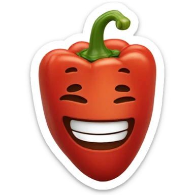 red pepper smiling sticker