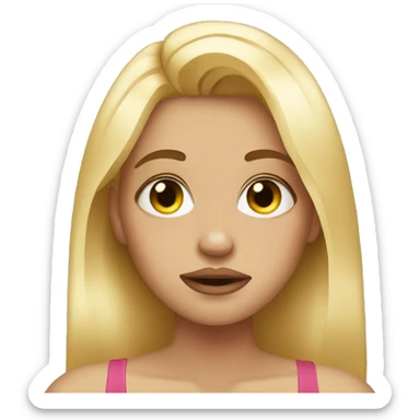 A girl that’s blonde, crying all her makeup off sticker