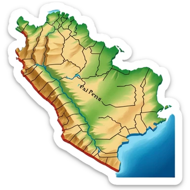 Map of Peru sticker