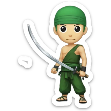 Roronoa zoro avec une épée sticker