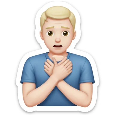 guy choking him self with hands crossed sticker