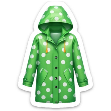 green polka dot raincoat sticker