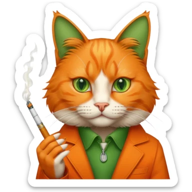 Cool cat with cigarettes  sticker