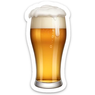 pint glass filled with 1664 Blanc beer, bubbles, foamy top sticker