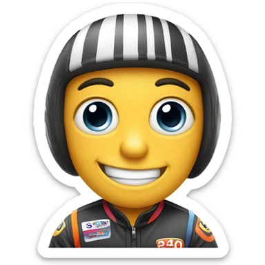 Cartoon race car face sticker
