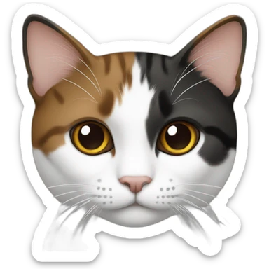 two cats, one black and white, the other brown sticker