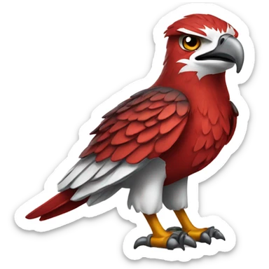 Redhawk mascot character M sticker