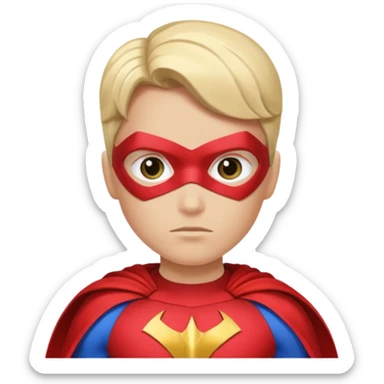 Queen side eye wearing a super hero costume sticker