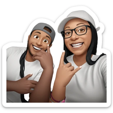 smiling selfie with friends sticker