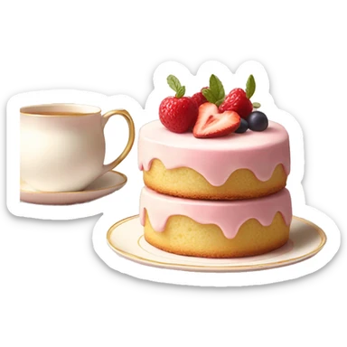 afternoon tea cake sticker