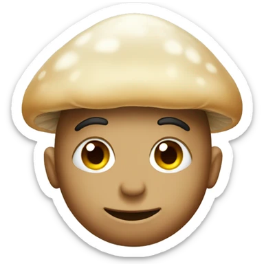 face with a mushroom instead of hair sticker