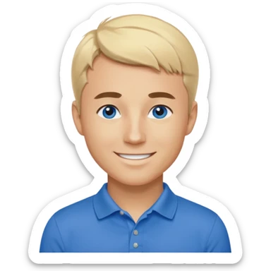 Charlie kirk with blonde hair and Blue eyes on epstein island but make hi really look like Charlie kirk sticker