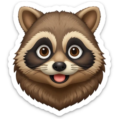  racoon holding a human mustache sticker