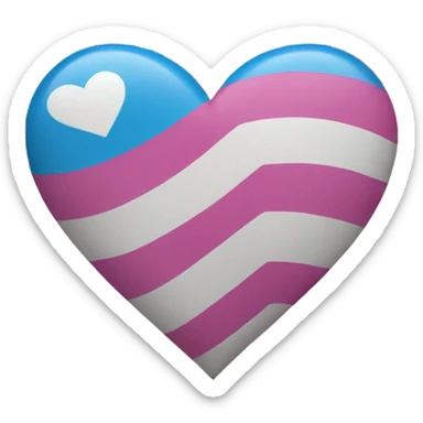 Transgender flag in heart sticker
