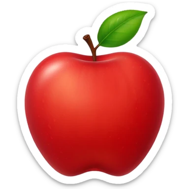 Apple emoji with a worm coming out sticker
