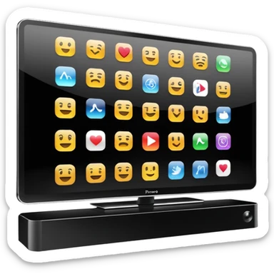 smart 4k big thin screen tv, iPhone emoji style, side view sticker