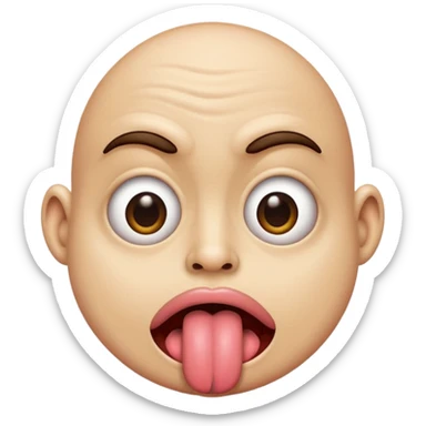 ugly 🥺👀 emoji with tongue out sticker