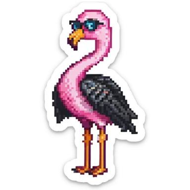 flamingo with sunglasses sticker
