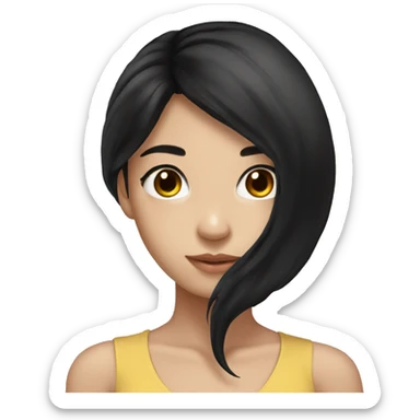 Beautiful girl,Black hair,long hair,Black eyes,Chinese sticker