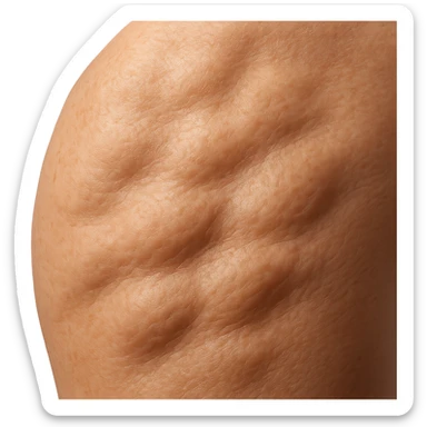 porzione di pelle con avvallamenti di grasso, iperrealistica 4k sticker