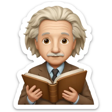 Albert Einstein holding sticker