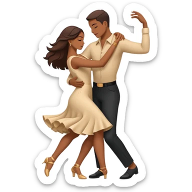 Minimalistic flat vector icon, iOS style, thin black contour on white background. Silhouette of a dancing couple in close embrace, symbolizing Bachata. Clean, no text, no shadows sticker