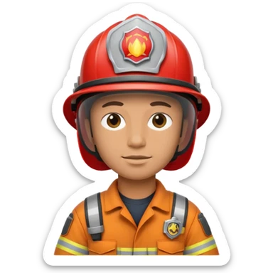 Firefighter wearing helmets sticker