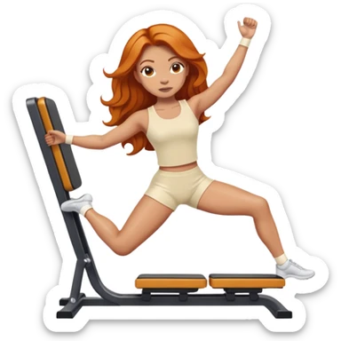 Ginger girl leg press middle part hair stretching cream outfit sticker