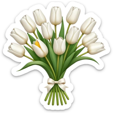 white tulip bouquet  sticker